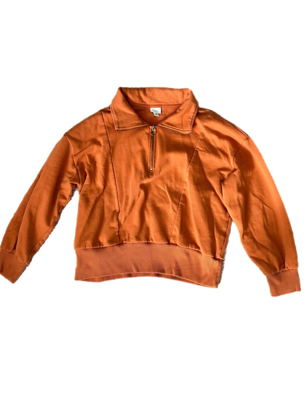 Women's burnt Orange Half-Zip Pullover sweatshirt size XL